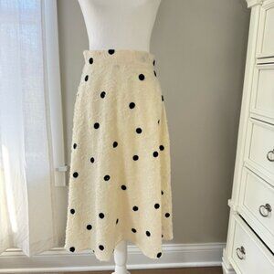 Anthropologie‎ Eri + Ali Textured Polka Dot Midi Skirt Women's Size Small